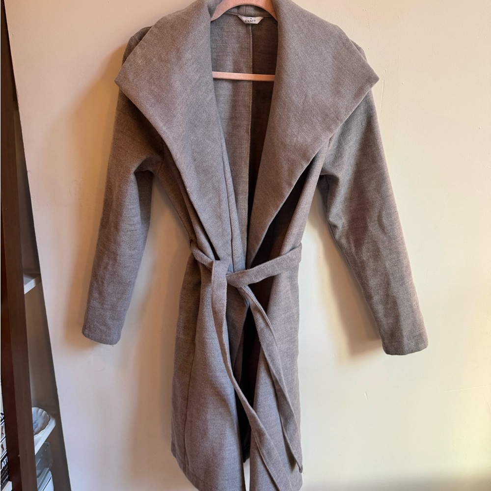 Stylish Gray Wrap Coat
